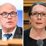 Ties Rabe tritt als Schulsenator zurück Auf dem linken Foto sieht man den ehemaligen Hamburger Schulsenator Ties Rabe (SPD) und auf der rechten Seite seine Nachfolgerin Ksenija Bekeris (SPD).