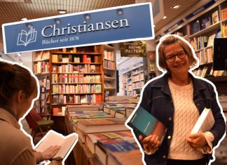 Hamburgs älteste familiengeführte Buchhandlung: 146 Jahre Lesestoff Eine Montage mit einer lächelnden Frau und einer lesenden Frau. Im Hintergrund stehen Bücherregale.