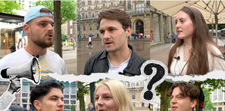 Mehrere Gesichter von befragten jungen Menschen aus Hamburg.