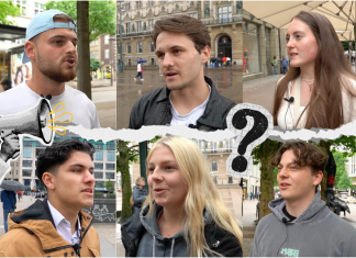 Video: Das sagen junge Hamburger*innen zur Europawahl Mehrere Gesichter von befragten jungen Menschen aus Hamburg.