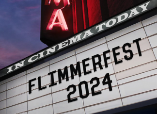 Flimmerfest: Studentisches Filmfestival der HAW Hamburg Das Flimmerfest findet erneut auf dem Campus der HAW statt. Auf dem Bild: Ein Kinoplakat mit der Aufschrift "Flimmerfest 2024". Foto: Flimmerfest/ Medientechnikkurs Praxis Dramaturgie