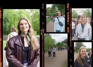 Spaziergang unter Fremden Collage von verschiedenen Frauen, die auf dem HLS mitlaufen1