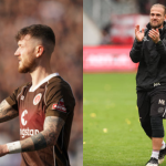 FC St. Pauli: Hartel und Knoop wechseln den Club Links ist Fußballer Hartel zu sehen. Rechts ist der Torwarttrainer Marco Knoop auf dem Fußballplatz.