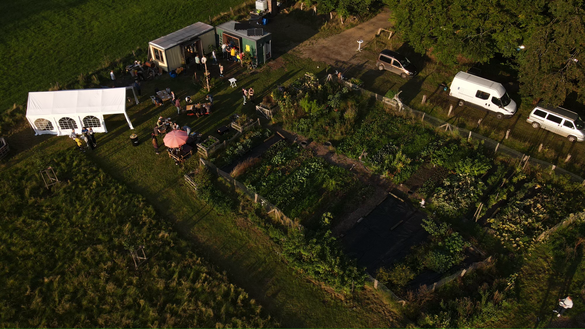 Die Microfarm aus Luftperspektive.