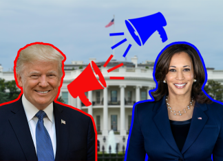 Harris vs. Trump: Wahlprogramm im Check Donald Trump und Kamala Harris vor dem Weißen Haus in Washington.
