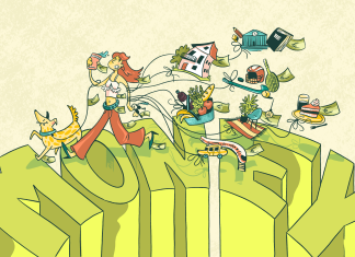 Wie teuer sind meine 20er? Illustration zum Thema Geld. Illustration: Finja Frank