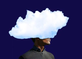 Anstieg von Depressionen: “Wie im luftleeren Raum” Mann mit Wolke statt Kopf