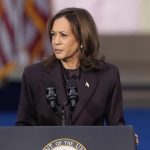 US-Wahl 2024: Demokraten bereiten Machtwechsel vor US-Vizepräsidentin Kamala Harris steht an einem Rednerpult und spricht zu ihren Anhängern.