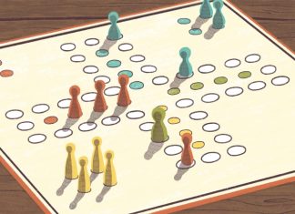 Spiel des Lebens: Zwischen Startfeld und Zielgerade Illustration eines Spielbretts im Stile von Mensch Ärgere Dich nicht.