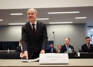 Kanzler Olaf Scholz kann sich immer noch nicht erinnern Bundeskanzler Olaf Scholz (SPD) kurz bevor er vom Parlamentarischen Untersuchungsausschuss Cum-Ex vernommen wird. Foto: Christian Charisius