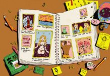 Social Media und Selbstwert: Zwischen Selfies und Selbstzweifeln Illustration eines Schreibtisches mit einem Notizbuch Titelbild: Illustration von Ronja Opladen