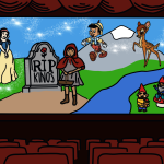 Das Märchen vom Kinosterben? Kinosaal mit bespielter Leinwand