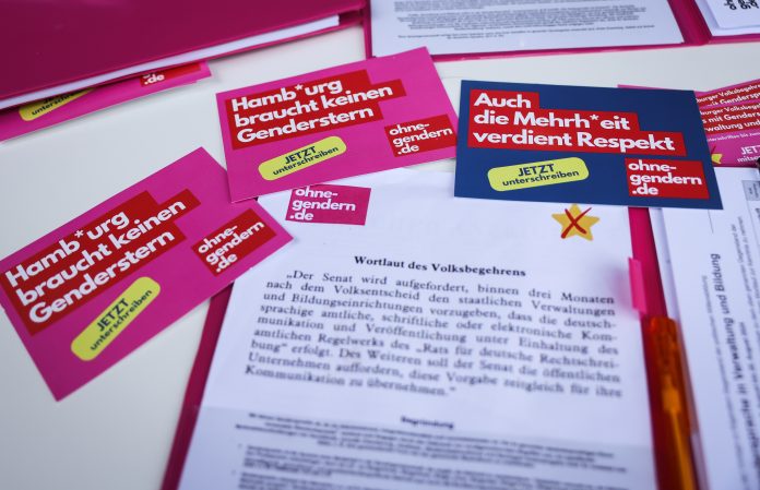 Volksbegehren gegen das Gendern Die Anti-Gender-Initiative scheiterte mit ihrem Volksbegehren vor dem Hamburgischen Verfassungsgericht.