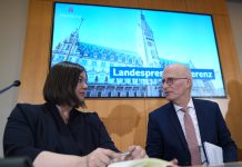 Hamburger Senat bei Klimazielen auf Kurs Peter Tschentscher und Katharina Fegebank haben bei der Landespressekonferenz die Klimaziele vorgestellt.