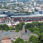 Erstes Hamburger Erstliga-Derby seit 2010 am Millerntor Aufnahme des Fußballstadions vom FC St. Pauli am Millerntor