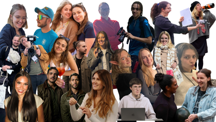 Eine Collage aus Studierenden.