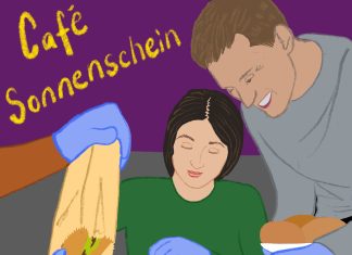 „Setzt euch einfach mal in fremde Menschengruppen” Illustration einer Frau, die Brötchen schmiert.