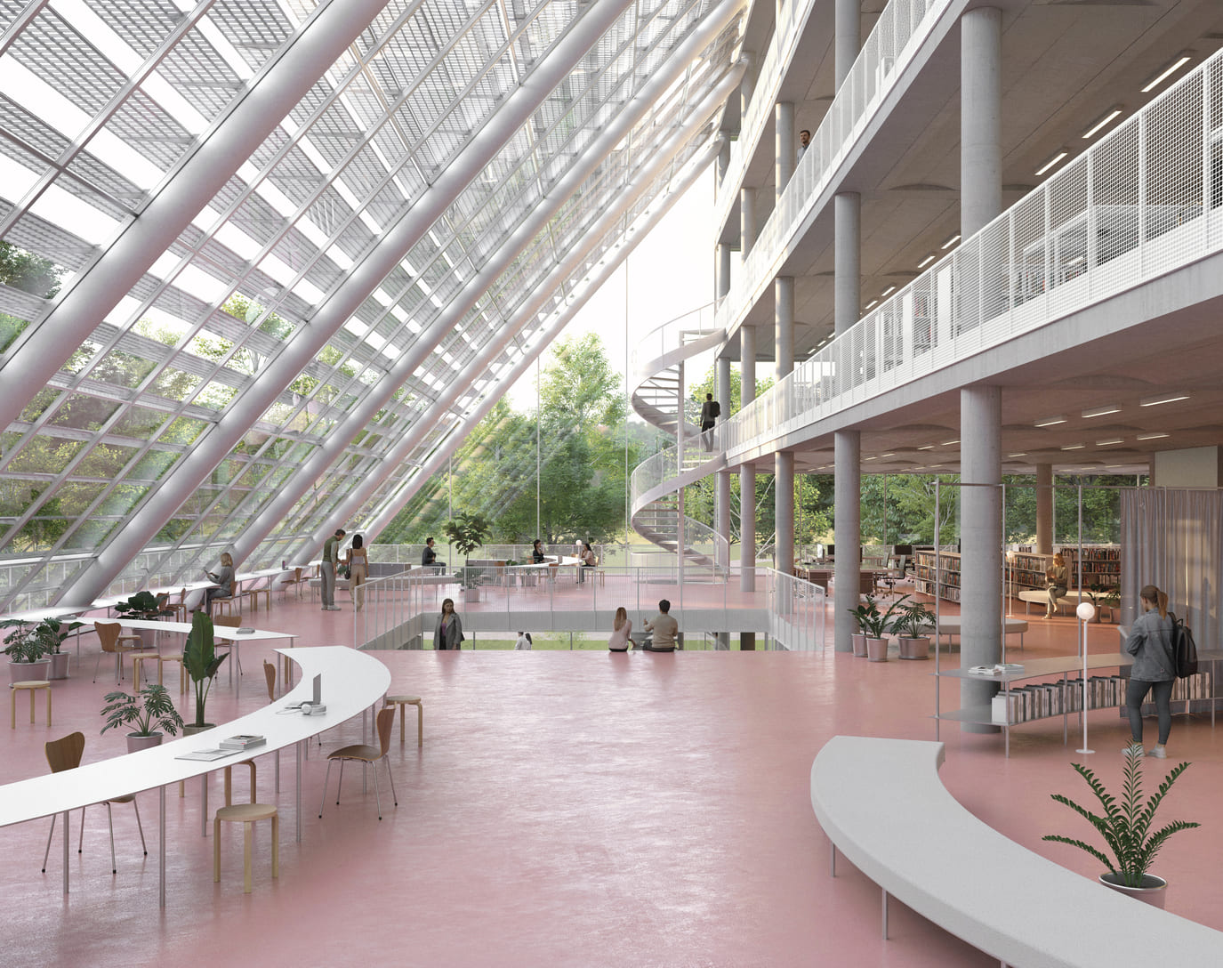 Visualisierung des Campus Service Center der HAW von innen von FAKT