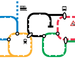 Olympia: Hamburg hat ein Mobilitätsproblem Eine küntslerische Darstellung der Olympischen Ringe durch grafische Darstellungen des ÖPNV.