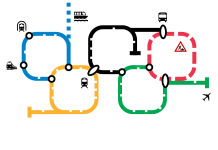 Olympia: Hamburg hat ein Mobilitätsproblem Eine küntslerische Darstellung der Olympischen Ringe durch grafische Darstellungen des ÖPNV.