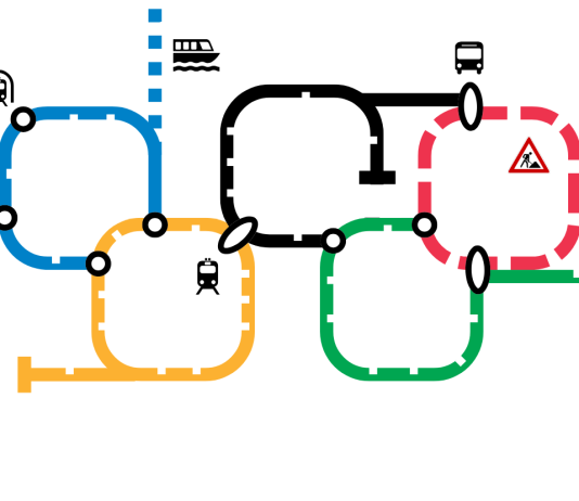 Olympia: Hamburg hat ein Mobilitätsproblem Eine küntslerische Darstellung der Olympischen Ringe durch grafische Darstellungen des ÖPNV.
