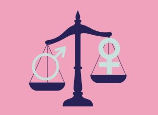Gleichstellung: Spitze in Politik, wirtschaftlich aber mau Ungleiche Waage. Auf der linken Seite das männliche Geschlechtsszeichen was schwerer ist als das weibliche Zeichen auf der rechten Seite.