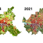 Versiegelung von Hamburg in 1984 und 2021