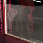 Blick durch den nachgebauten Polizeispiegel auf Kampnagel. Foto: Lisann Leopold